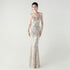 Graceful Sequin Embellished Mesh Mermaid Maxi Dress